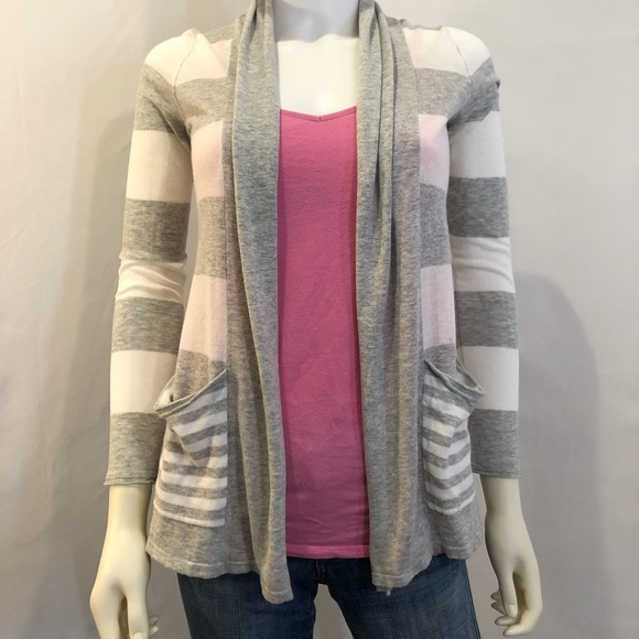 Express, Gray White Stripe Sweater, Size S - Picture 3 of 11
